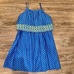 Girls GAP dress. Size Large. New without tags. Blue Lined Sundress. Embroidered